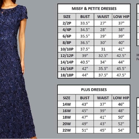 Women's Sequin Stretch Lace Gown - Navy/Nude - Mother of the Bride or Groom - Picture 3 of 6